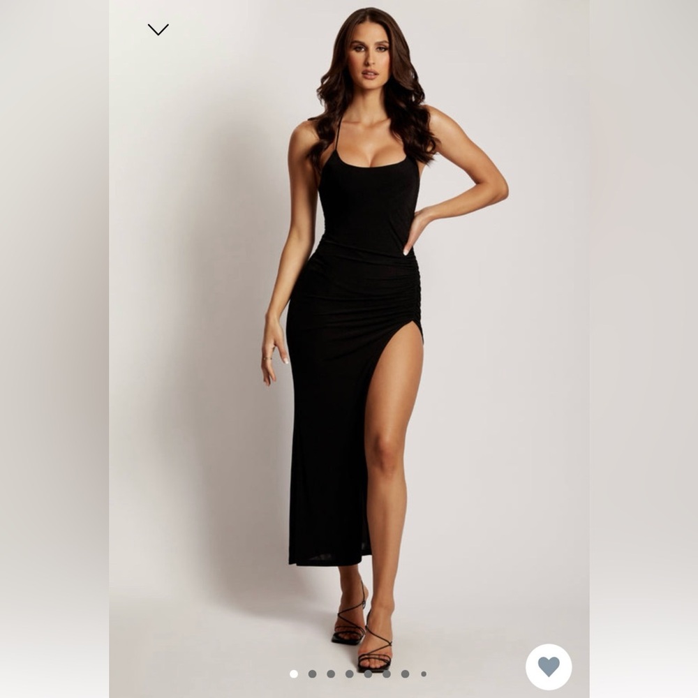 Slinky Black Meshki Midi Dress